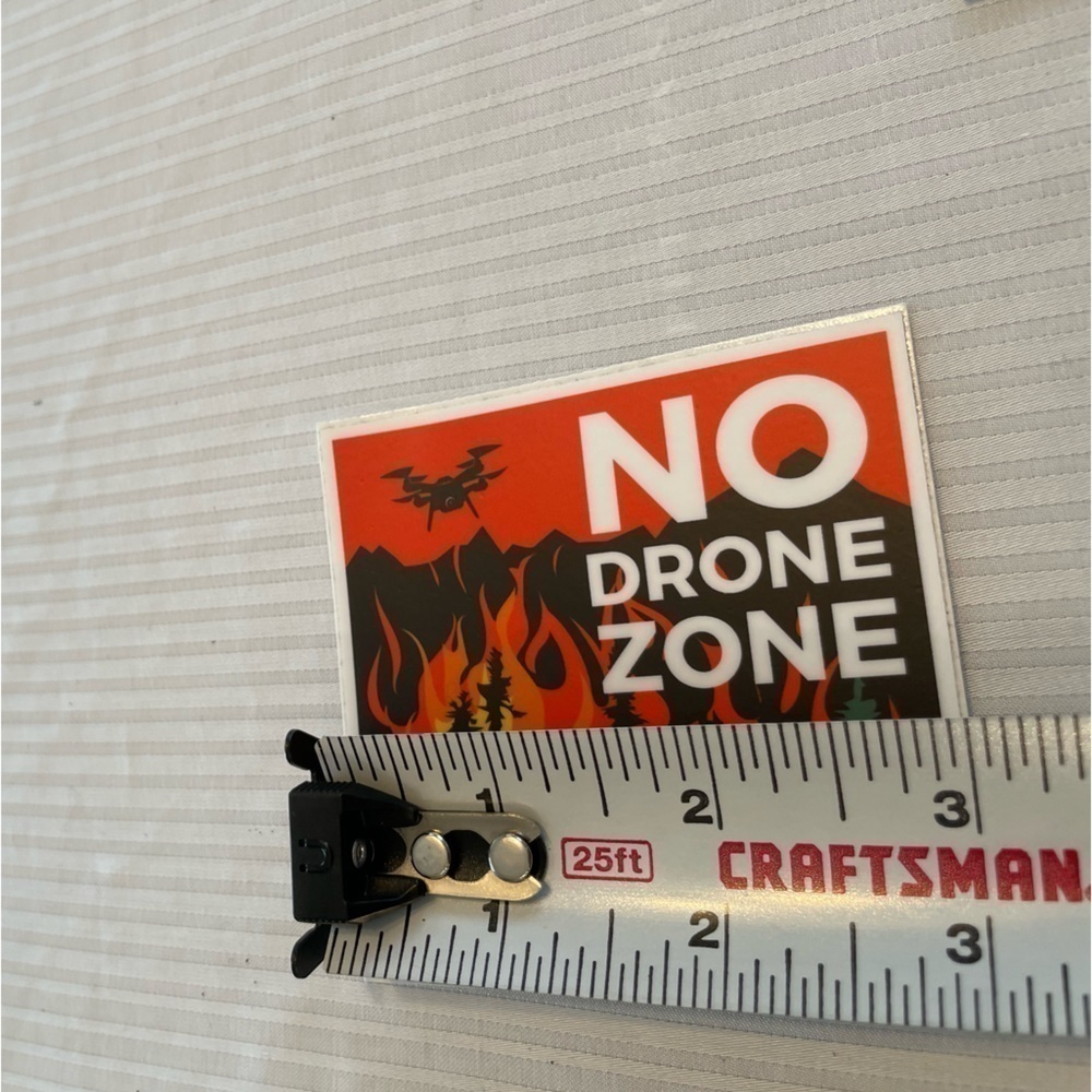 Stickers. No Drone Zone. 2 stickers. Measurements in pics. Lots of uses. New. - Picture 4 of 4